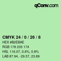 Color code: CMYK 24 / 0 / 26 / 8 | qconv.com