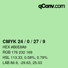 Color code: CMYK 24 / 0 / 27 / 9 | qconv.com
