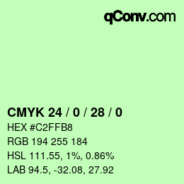 Color code: CMYK 24 / 0 / 28 / 0 | qconv.com