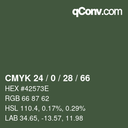 Color code: CMYK 24 / 0 / 28 / 66 | qconv.com