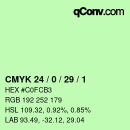 Color code: CMYK 24 / 0 / 29 / 1 | qconv.com