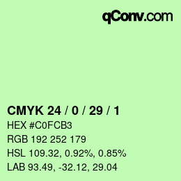 Color code: CMYK 24 / 0 / 29 / 1 | qconv.com