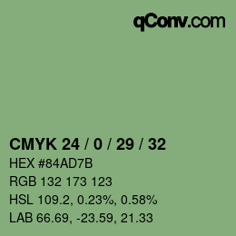 Color code: CMYK 24 / 0 / 29 / 32 | qconv.com