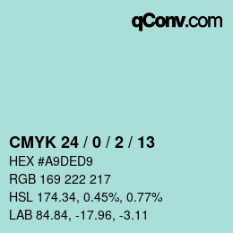 Color code: CMYK 24 / 0 / 2 / 13 | qconv.com