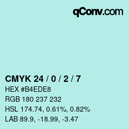 カラーコード: CMYK 24 / 0 / 2 / 7 | qconv.com