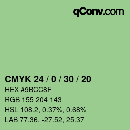 Color code: CMYK 24 / 0 / 30 / 20 | qconv.com