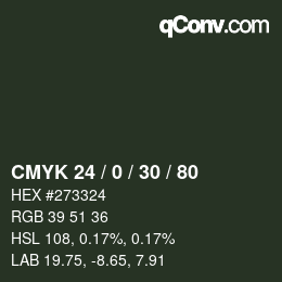 Color code: CMYK 24 / 0 / 30 / 80 | qconv.com