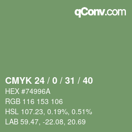 Color code: CMYK 24 / 0 / 31 / 40 | qconv.com