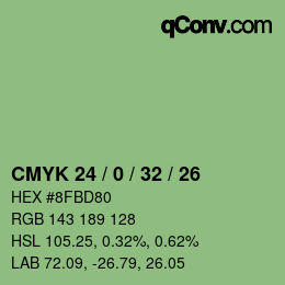 颜色代码: CMYK 24 / 0 / 32 / 26 | qconv.com