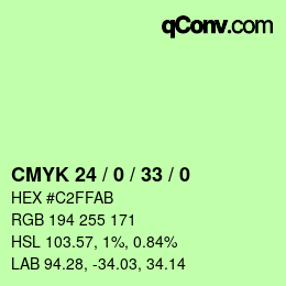 Color code: CMYK 24 / 0 / 33 / 0 | qconv.com