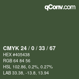 Código de color: CMYK 24 / 0 / 33 / 67 | qconv.com
