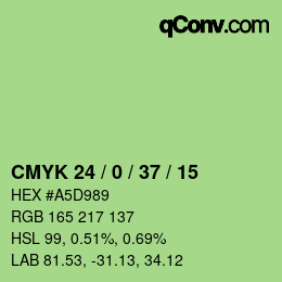 Color code: CMYK 24 / 0 / 37 / 15 | qconv.com