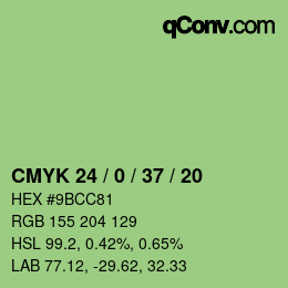 Color code: CMYK 24 / 0 / 37 / 20 | qconv.com