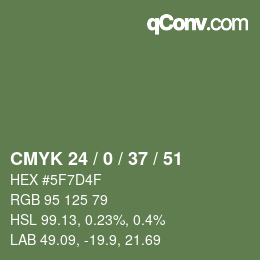 Color code: CMYK 24 / 0 / 37 / 51 | qconv.com