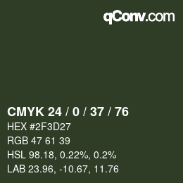 Color code: CMYK 24 / 0 / 37 / 76 | qconv.com