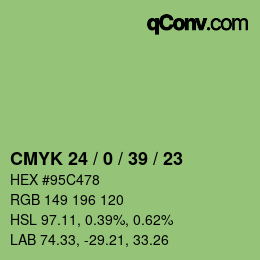 Color code: CMYK 24 / 0 / 39 / 23 | qconv.com