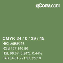 Código de color: CMYK 24 / 0 / 39 / 45 | qconv.com