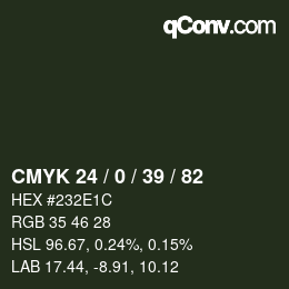 颜色代码: CMYK 24 / 0 / 39 / 82 | qconv.com