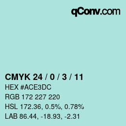 カラーコード: CMYK 24 / 0 / 3 / 11 | qconv.com