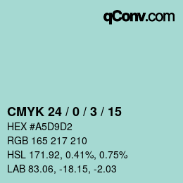 Color code: CMYK 24 / 0 / 3 / 15 | qconv.com