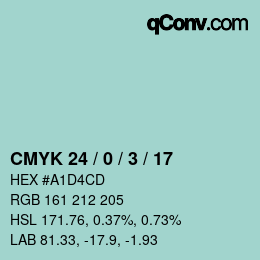 Color code: CMYK 24 / 0 / 3 / 17 | qconv.com