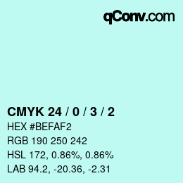 Color code: CMYK 24 / 0 / 3 / 2 | qconv.com