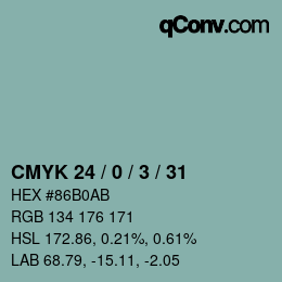 Color code: CMYK 24 / 0 / 3 / 31 | qconv.com