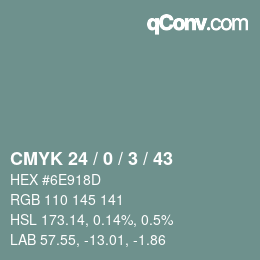 Color code: CMYK 24 / 0 / 3 / 43 | qconv.com