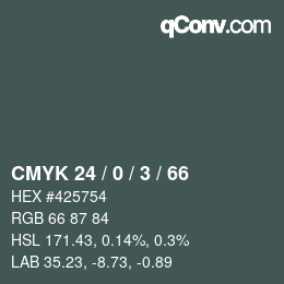 Color code: CMYK 24 / 0 / 3 / 66 | qconv.com