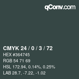 Color code: CMYK 24 / 0 / 3 / 72 | qconv.com