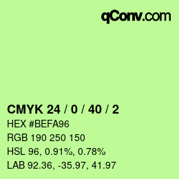 Color code: CMYK 24 / 0 / 40 / 2 | qconv.com
