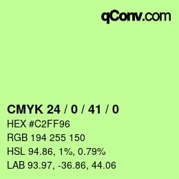 Color code: CMYK 24 / 0 / 41 / 0 | qconv.com