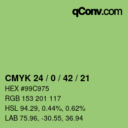 Farbcode: CMYK 24 / 0 / 42 / 21 | qconv.com