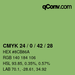 Farbcode: CMYK 24 / 0 / 42 / 28 | qconv.com
