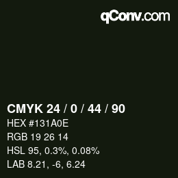 Color code: CMYK 24 / 0 / 44 / 90 | qconv.com
