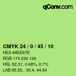 Color code: CMYK 24 / 0 / 45 / 10 | qconv.com