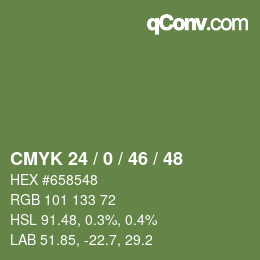カラーコード: CMYK 24 / 0 / 46 / 48 | qconv.com
