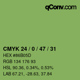 Color code: CMYK 24 / 0 / 47 / 31 | qconv.com