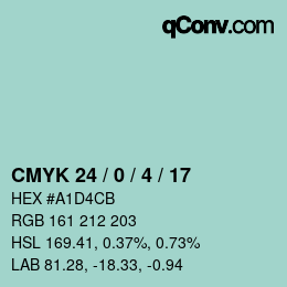 Color code: CMYK 24 / 0 / 4 / 17 | qconv.com