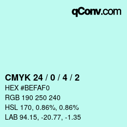 Color code: CMYK 24 / 0 / 4 / 2 | qconv.com