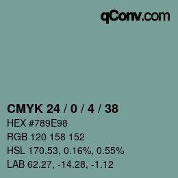 Color code: CMYK 24 / 0 / 4 / 38 | qconv.com