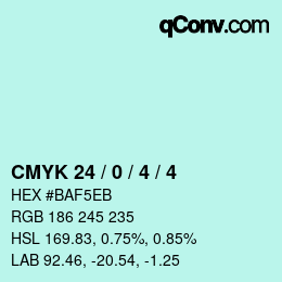 Color code: CMYK 24 / 0 / 4 / 4 | qconv.com