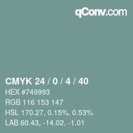 Color code: CMYK 24 / 0 / 4 / 40 | qconv.com
