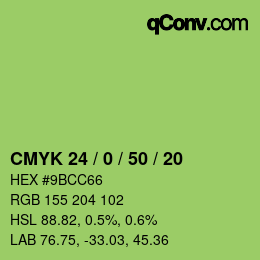 Color code: CMYK 24 / 0 / 50 / 20 | qconv.com