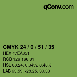 Color code: CMYK 24 / 0 / 51 / 35 | qconv.com