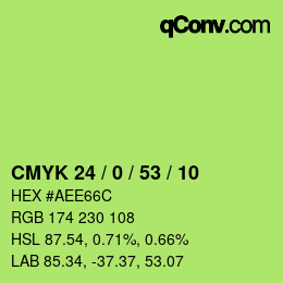 颜色代码: CMYK 24 / 0 / 53 / 10 | qconv.com