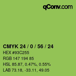 颜色代码: CMYK 24 / 0 / 56 / 24 | qconv.com