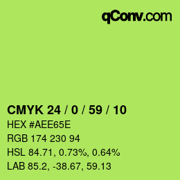 颜色代码: CMYK 24 / 0 / 59 / 10 | qconv.com