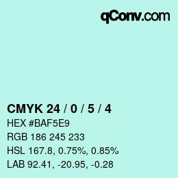 Color code: CMYK 24 / 0 / 5 / 4 | qconv.com