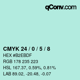 Color code: CMYK 24 / 0 / 5 / 8 | qconv.com